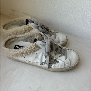 Golden goose furry sabot